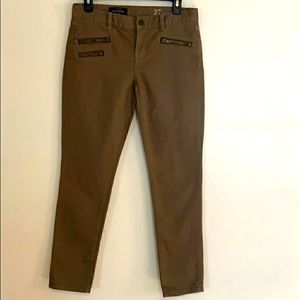 J. CREW olive green toothpick jeans size 27 ankle.